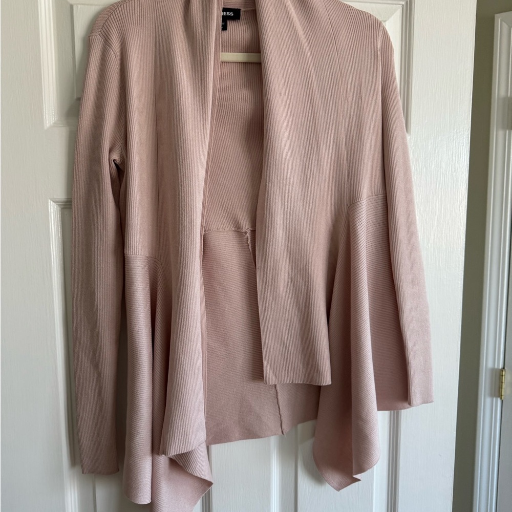 Express Blush Ribbed Cardigan